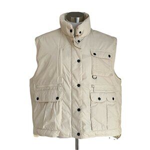 Eddie Bauer Vintage Womens XL Eggshell Goosedown Down Puffer Vest 90s Streetwear